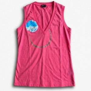 Size Small Y2K Diesel Coral V-Neck Graphic Tank